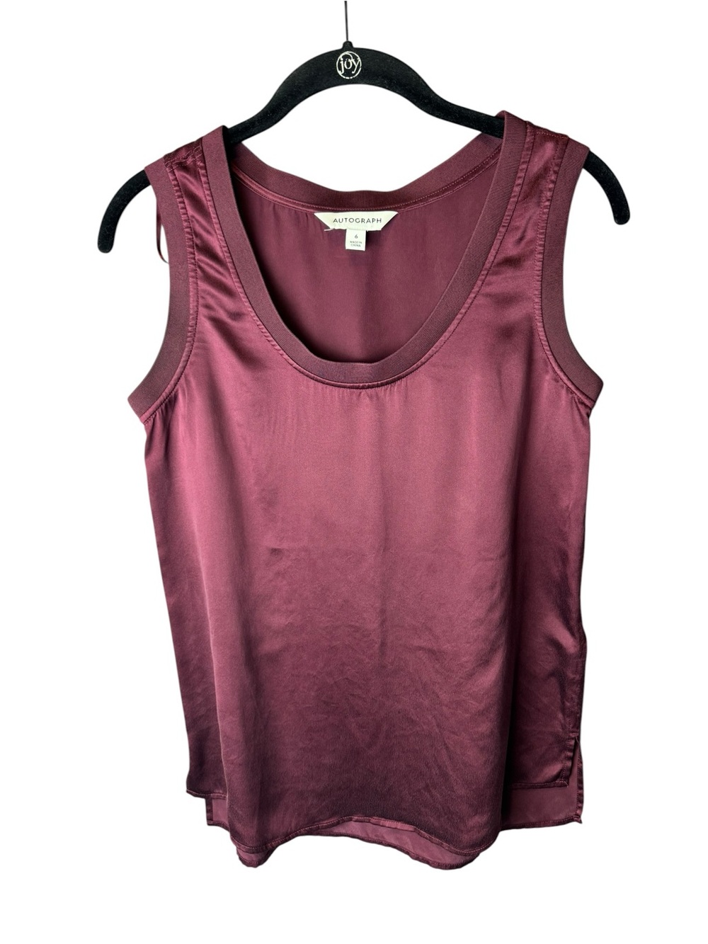 M&S Autograph Silk Tank Top Burgundy Wine 6